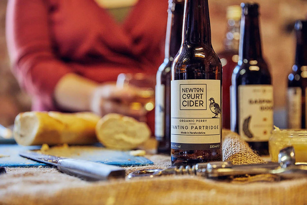 Cider circuits tasting sessions bottle at Newton court Leominster