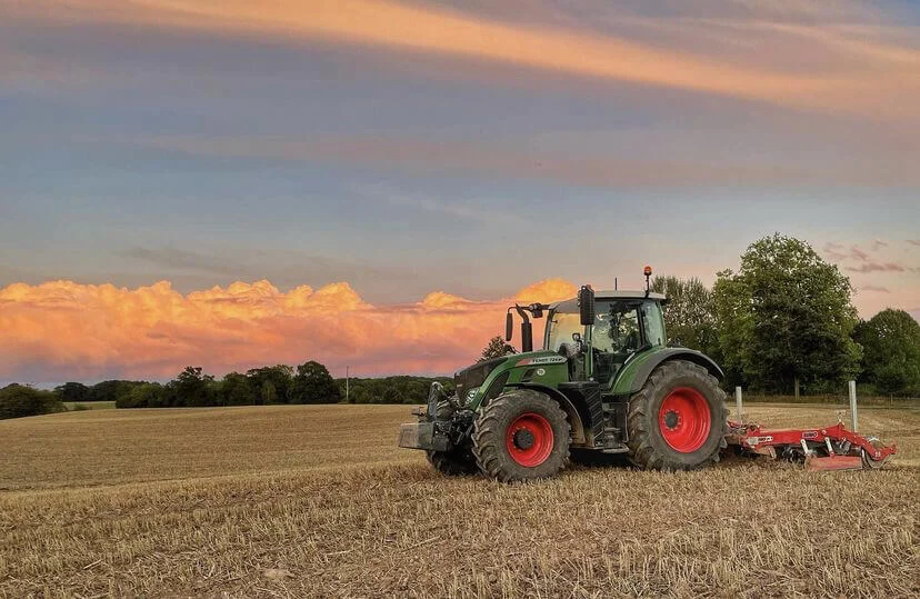 A tractor at sunset in Shobdon Aerodrome