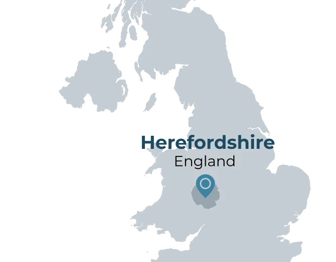 Herefordshire location on a UK map
